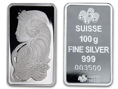 PAMP 100 Gram Silver Fortuna Bar