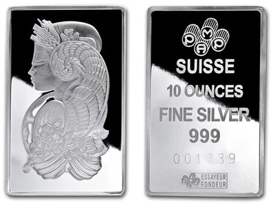 PAMP 10 Ounce Silver Fortuna Bar